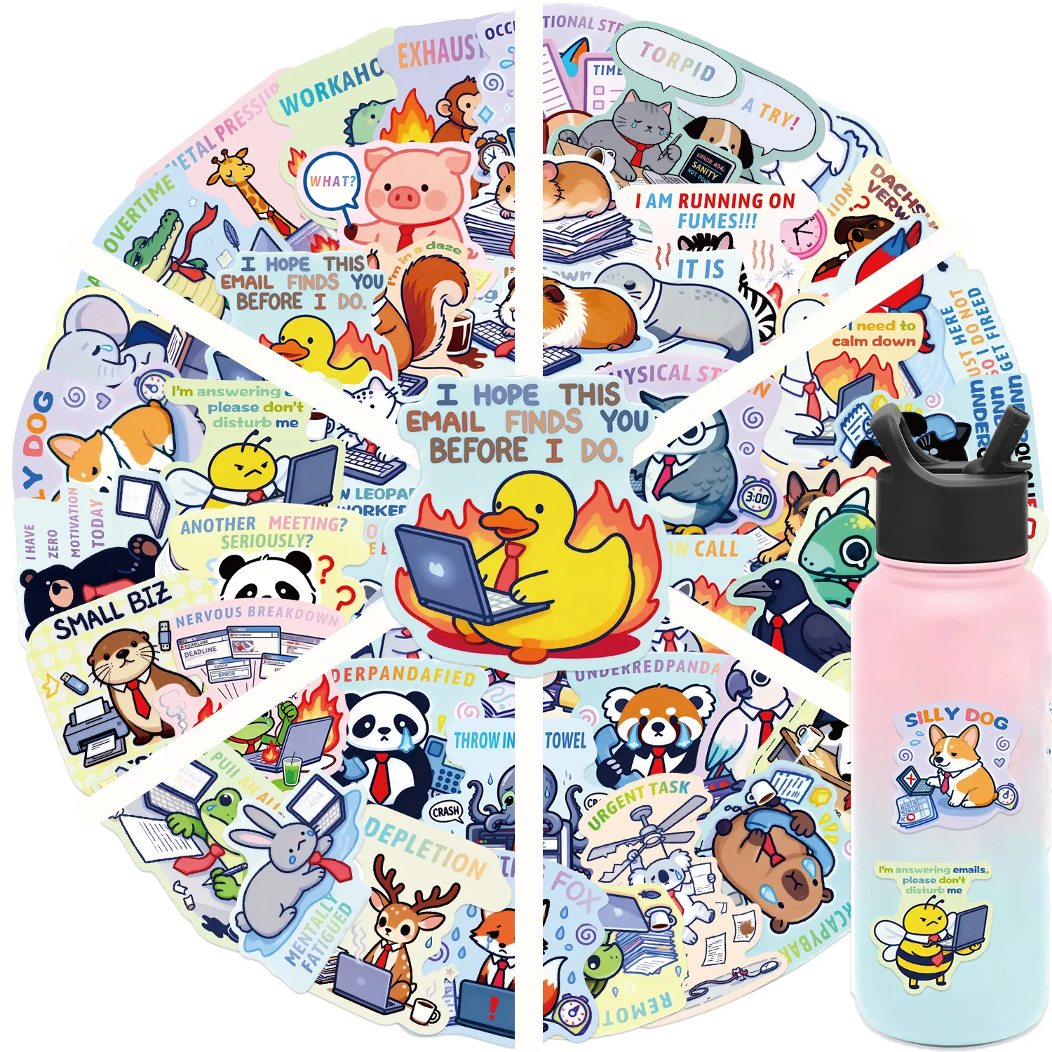 10/50pcs Cartoon Graffiti Working Animals Stickers Decals For Laptop Scrapbook Skateboard Guitar Helmet DIY Aesthetic Stickers