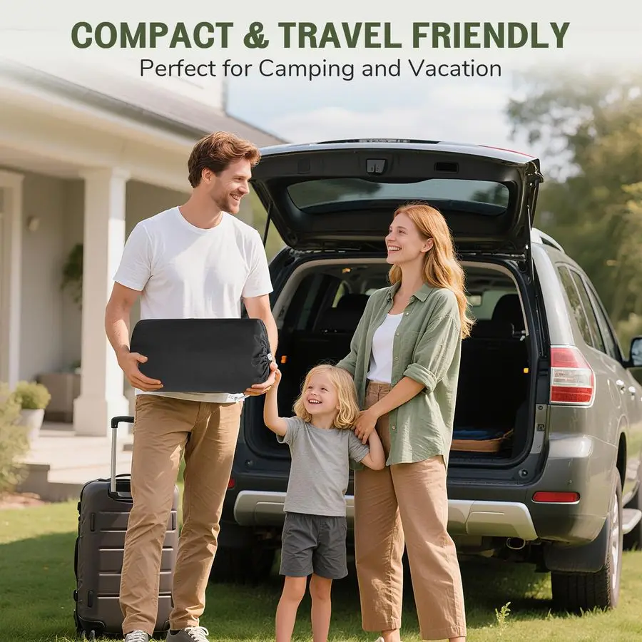 سرير سفر للأطفال الصغار مع خيمة سرير أطفال محمول مع مضخة عالية السرعة أمبير حقيبة حمل مرتبة هوائية للأطفال مع مصدات أمان 66.9 لتر