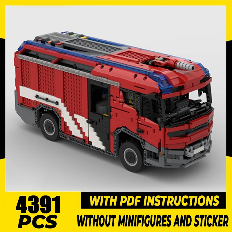 

Car Series Moc Building Blocks Urban Fire Trucks Model Technology Bricks Vehicle DIY Construction Toy For Holiday Gifts