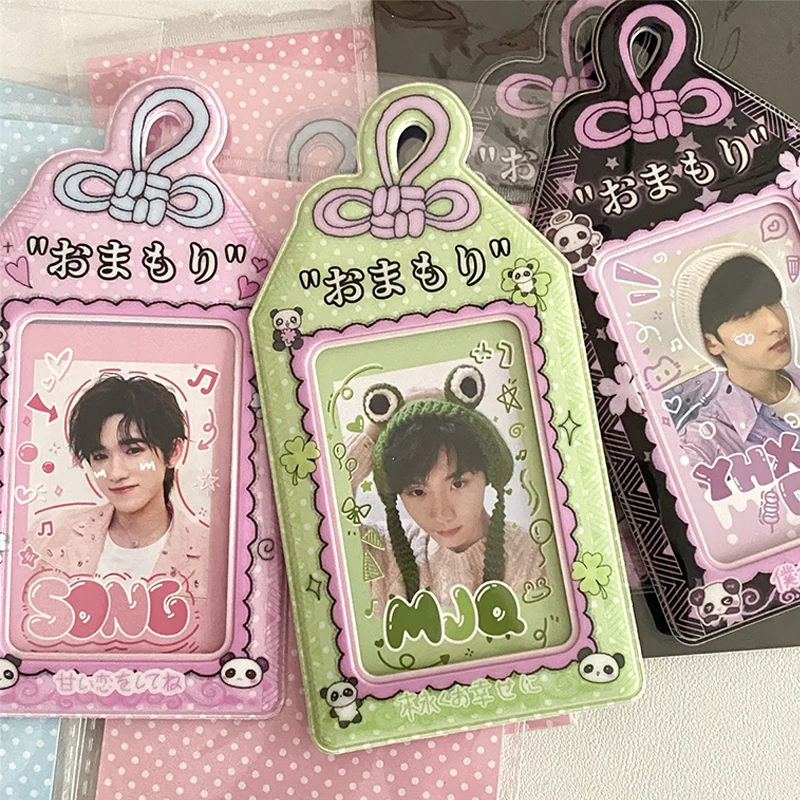 3 นิ้วการ์ตูน Idol Photo แขน Photocard ผู้ถือ PVC การ์ดป้องกันกระเป๋าจี้ INS กรอบรูป Kpop อุปกรณ์เสริม