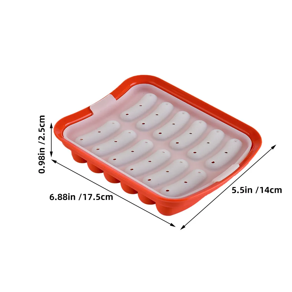 Silicone Sausage Mold 12 Cavity Flexible Non-Sticky Hot Dog Maker Easy Release Baking Steaming DIY Food Pan