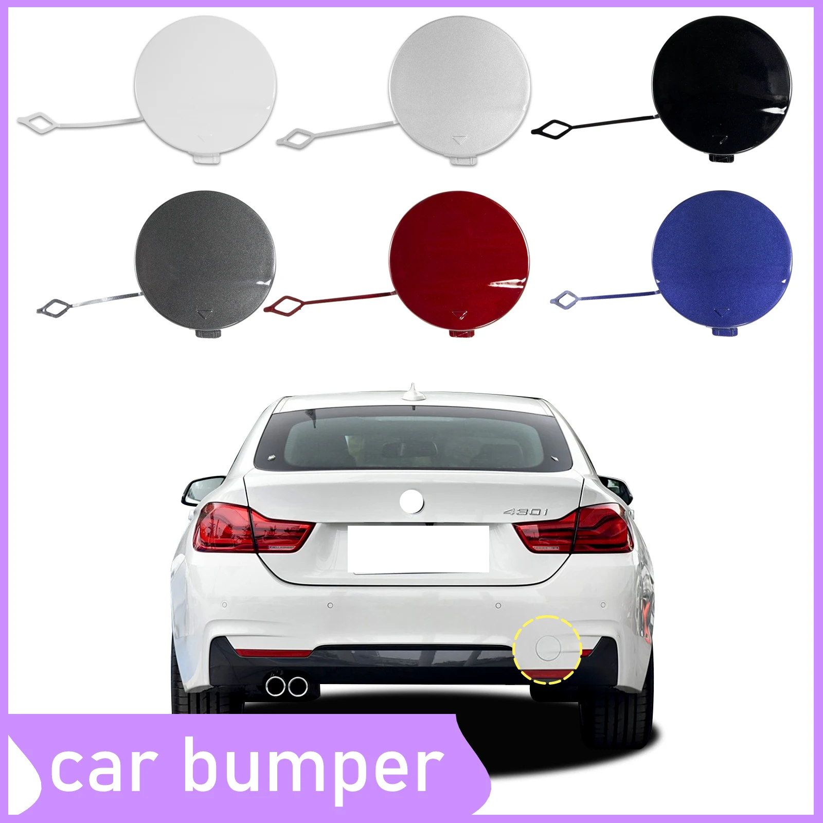 

Rear Bumper Tow Hook Cap Towing Eye Cover For BMW 4 Series M-Sport F32 Coupe F33 F36 Gran Fit 418i 428i 2014-2019 51128060849