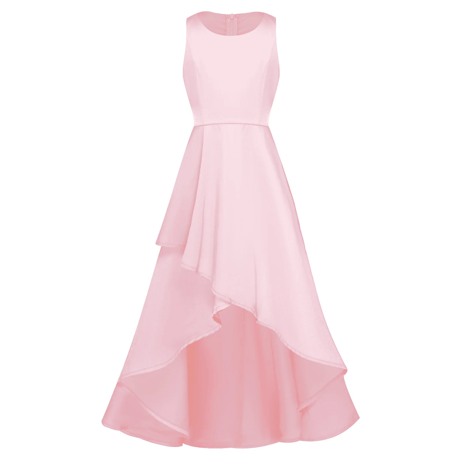 

Детское платье для бальных и современных танцев, лирический танцевальный костюм без рукавов, праздничное платье, платье для первого причастия, выпускного бала, платье Hi-Lo