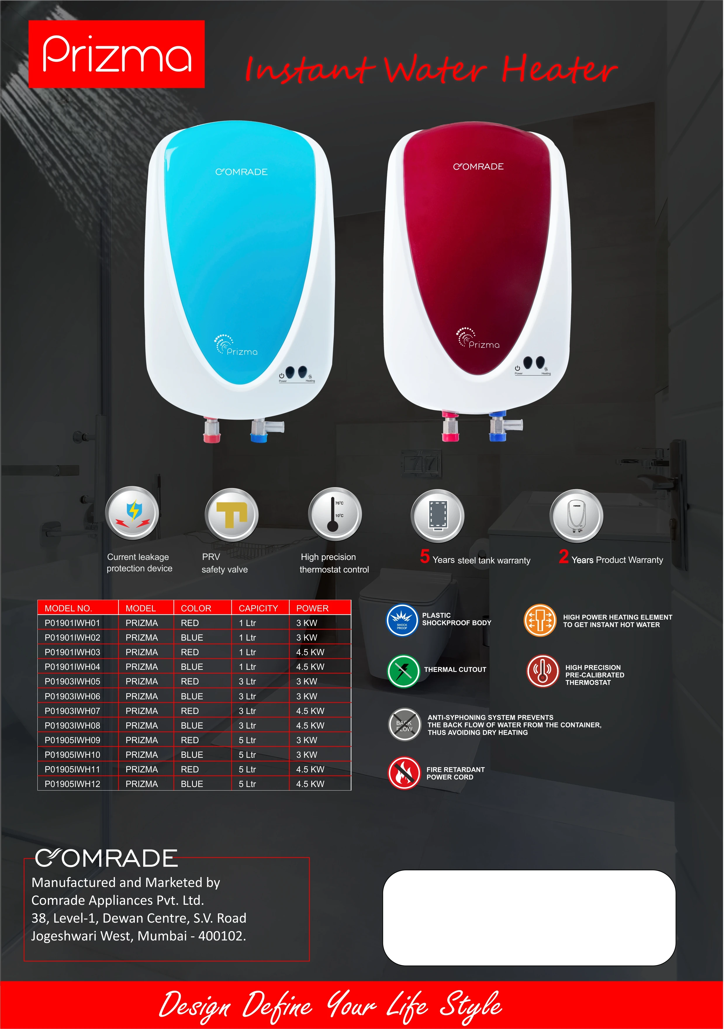 best low price instant tankless 3kw hot water heater instant Electric Water Heater High Quality hot water shower heater