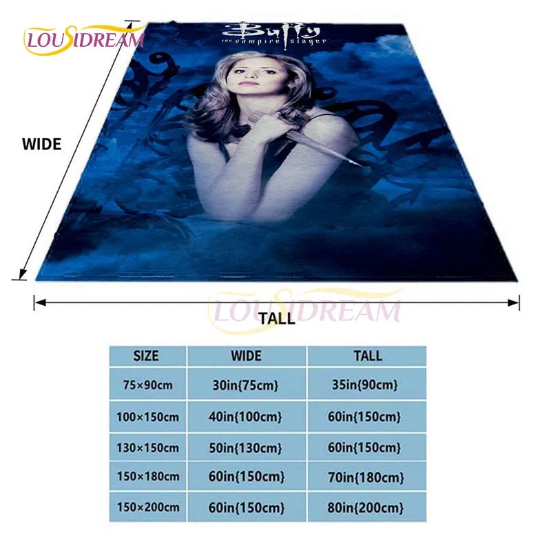 New Buffy The Vampire Slayer Printed Blankets for Beds Winter Soft Throw Blanket Queen Size Home Decor Bedding Cover Kids Gift