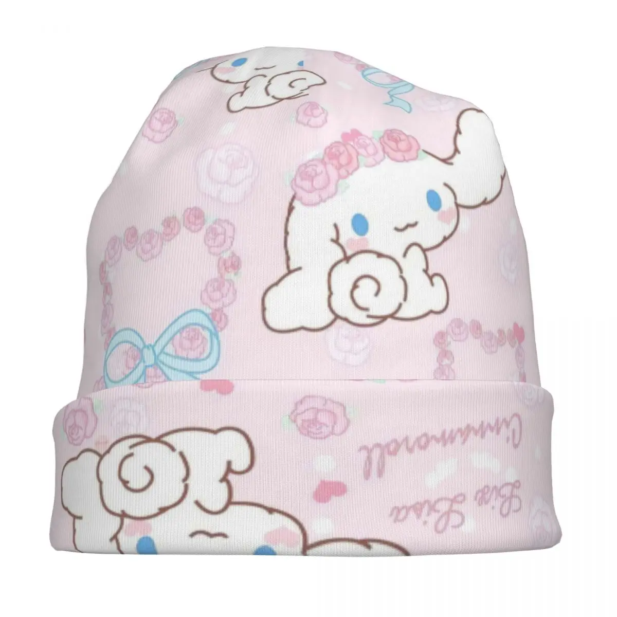 ピンクシナモロール漫画キャップフラワーヒップホップ男性女性屋外スカリービーニー帽子春暖かいデュアルユースボンネット帽子