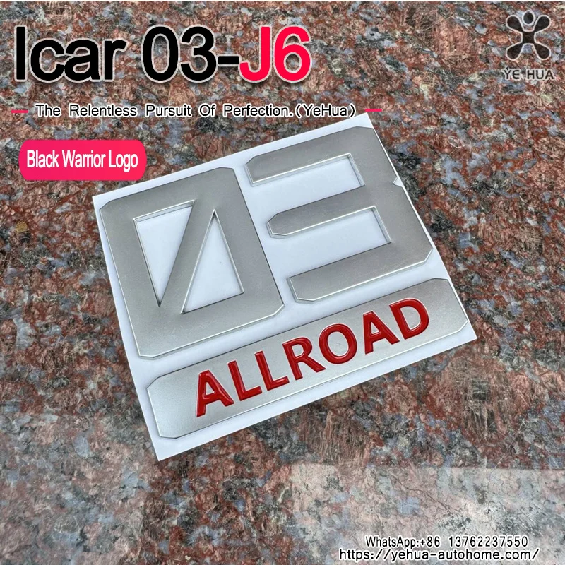 

For Chery Jaecoo J6 Icar-03 2024-2025 Accessories Black Car Label Sticker Car Front Logo Frame Head Bumper Decor Cover
