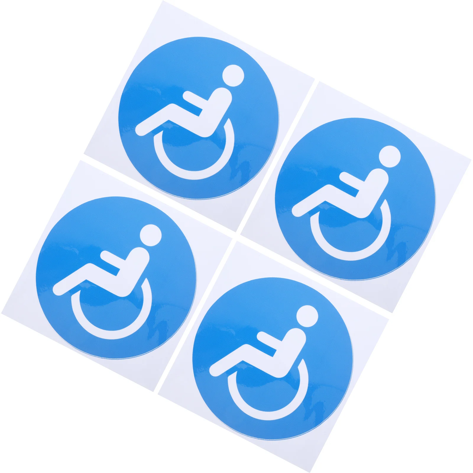 4Pcs Disabled Wheelchair Stickers Bright Weatherproof Adhesive Disabled Car Stickers for Window Windshield Indoor Outdoor Use