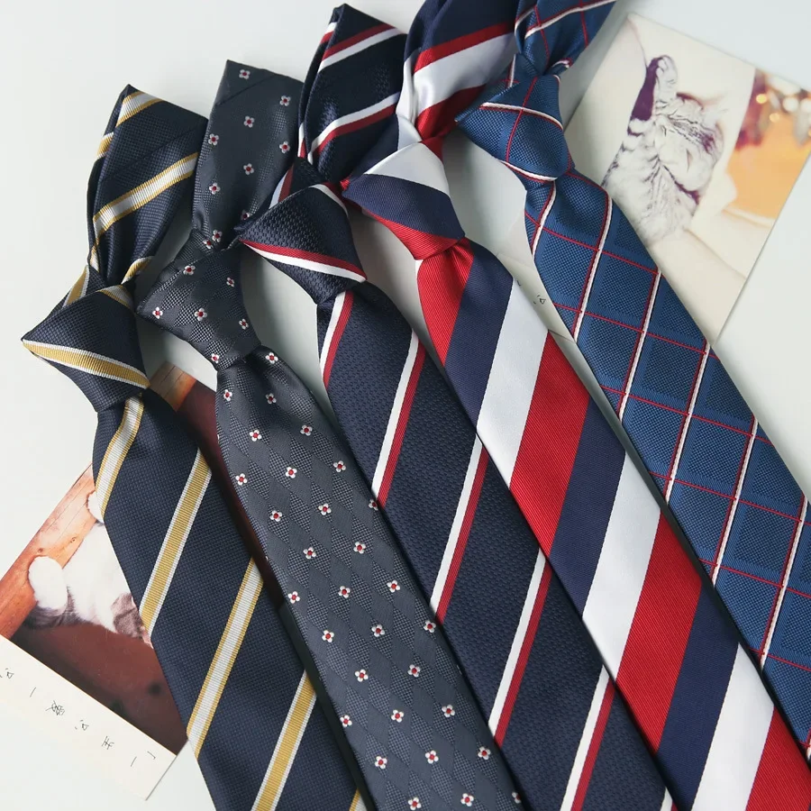 Linbaiway Men's Classic Striped Ties for Men Handmade Polyester Necktie Suits Wedding Neck Tie Cravats Necktie