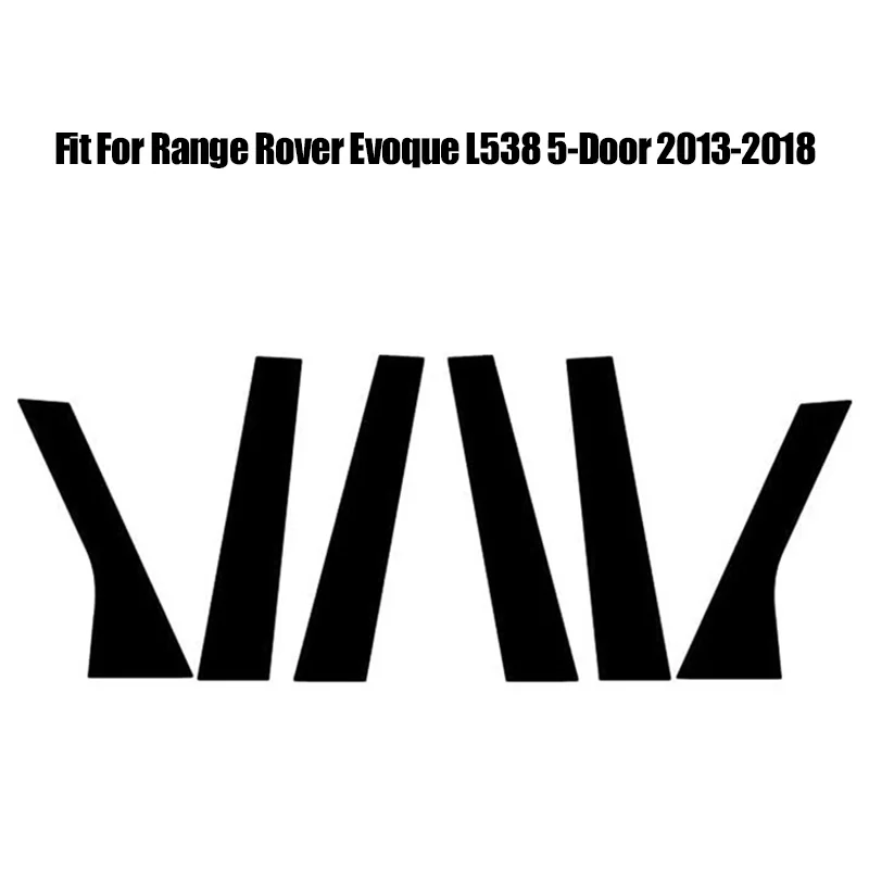 Passend für Range Rover Evoque 5-Türer (L538) 2012-2018 6-teiliges Set Autotür-Fenster-Säulen-Verkleidungsabdeckung Aufkleber Hochglanz-Schwarz Teile – Detail 8
