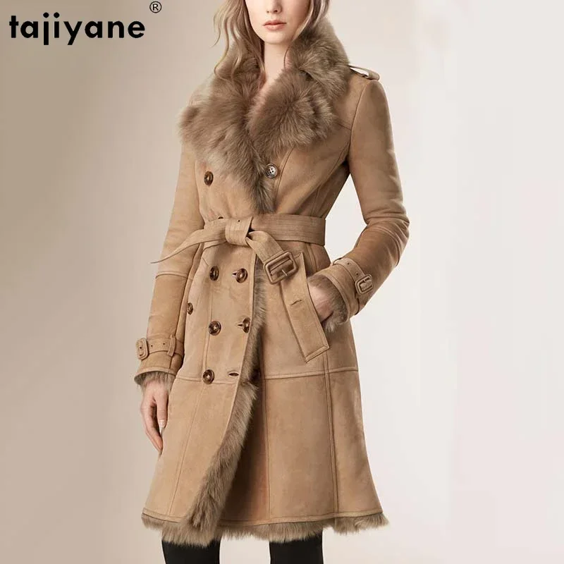 

Tajiyane Real Fur Coat Womens Top Quality Natural Tuscan Fur Jackets for Women 2023 Medium Genuine Leather Jacket