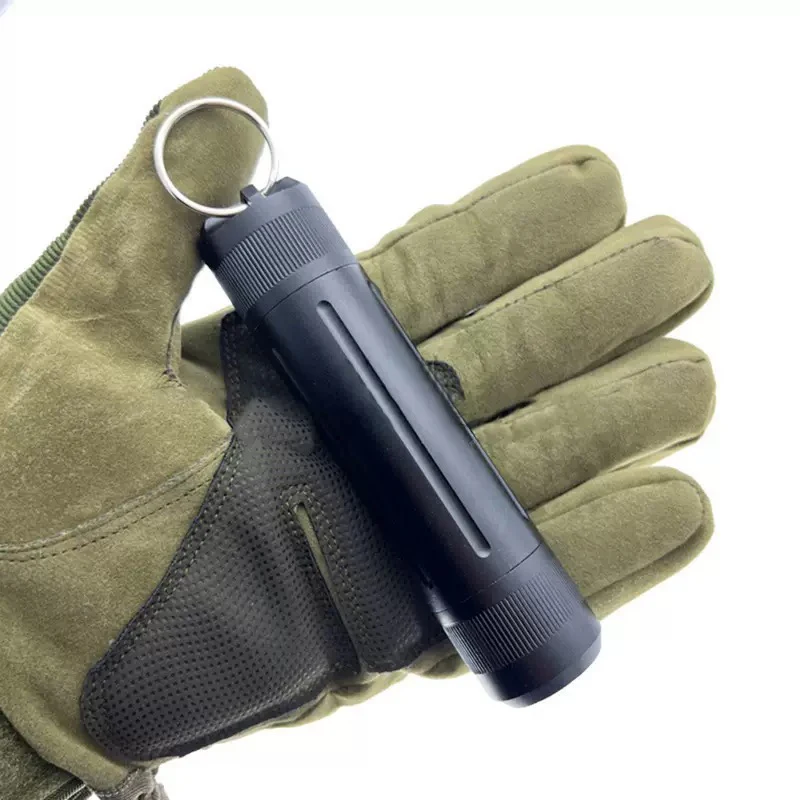 Botol Obat Tertutup dari Paduan Aluminium Perlengkapan Perlindungan Bertahan Hidup dan Penyelamatan Diri di Luar Ruangan EDC Portabel untuk Luar Ruangan