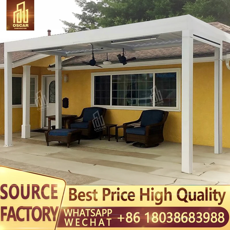 For Patio Custom size,Outdoor Sunshade Full Cassette Balcony Manual Aluminum alloy Frame Motorized Retractable Awnings/