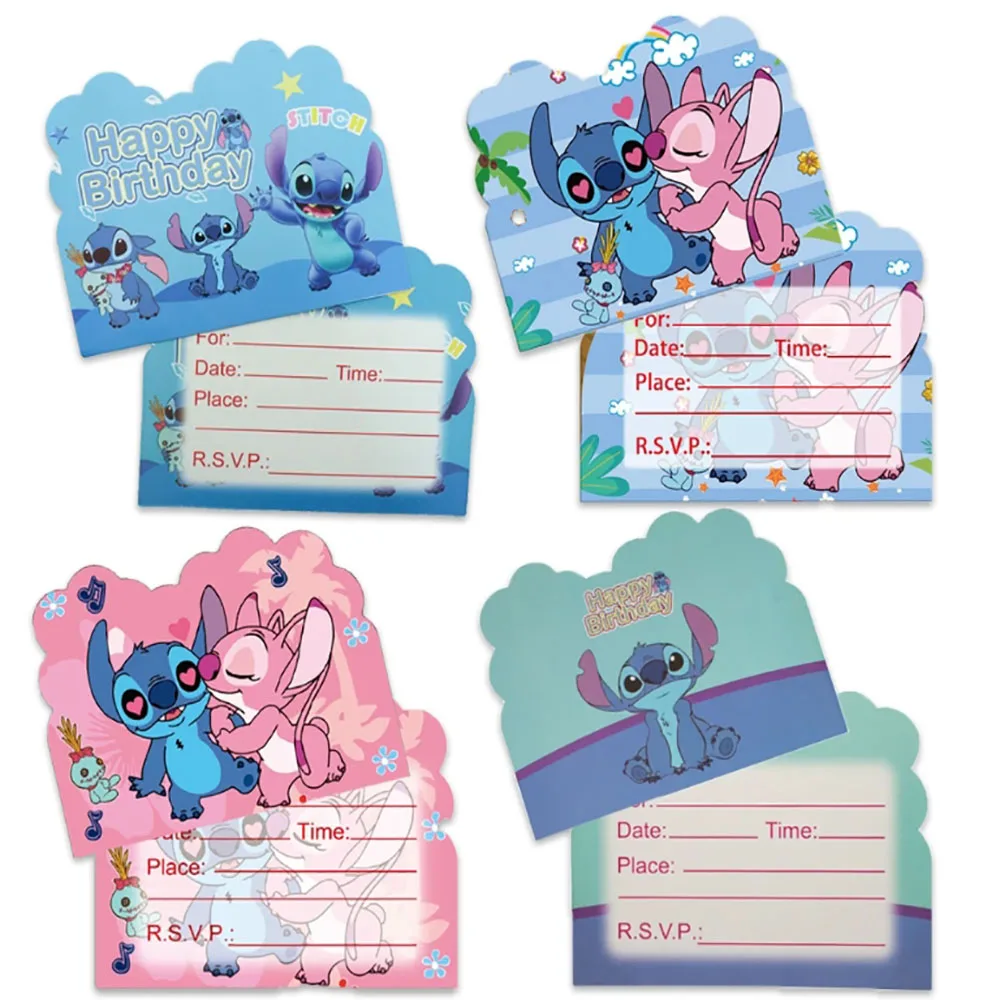 10/20/30 Stks/pak Stitch Thema Baby Shower Party Uitnodigingskaarten Decoratie Kids Boys Gunsten Verjaardagsfeest Evenementen Benodigdheden