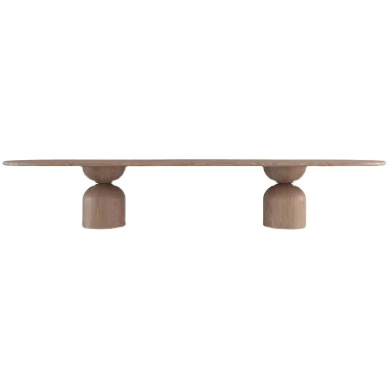Nordic modern simple solid wood round table creative office long table workbench