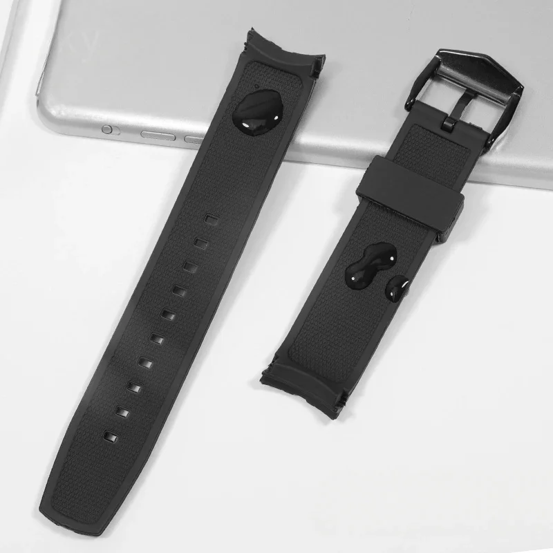 Premium Rubber Strap 22mm for Casio Edifice EF-550D EF-52 Stainless Pin Buckle Black Silicone Sport Men Replacement Watch Band view 5