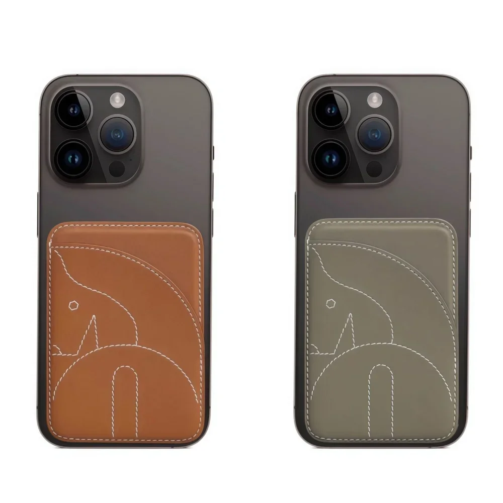 H Model Suitable for iPhone 18/17/16 MagSafe Magnetic Phone Back Sticker Invisible Magnetic Card Bag Leather Card Holder Magneti