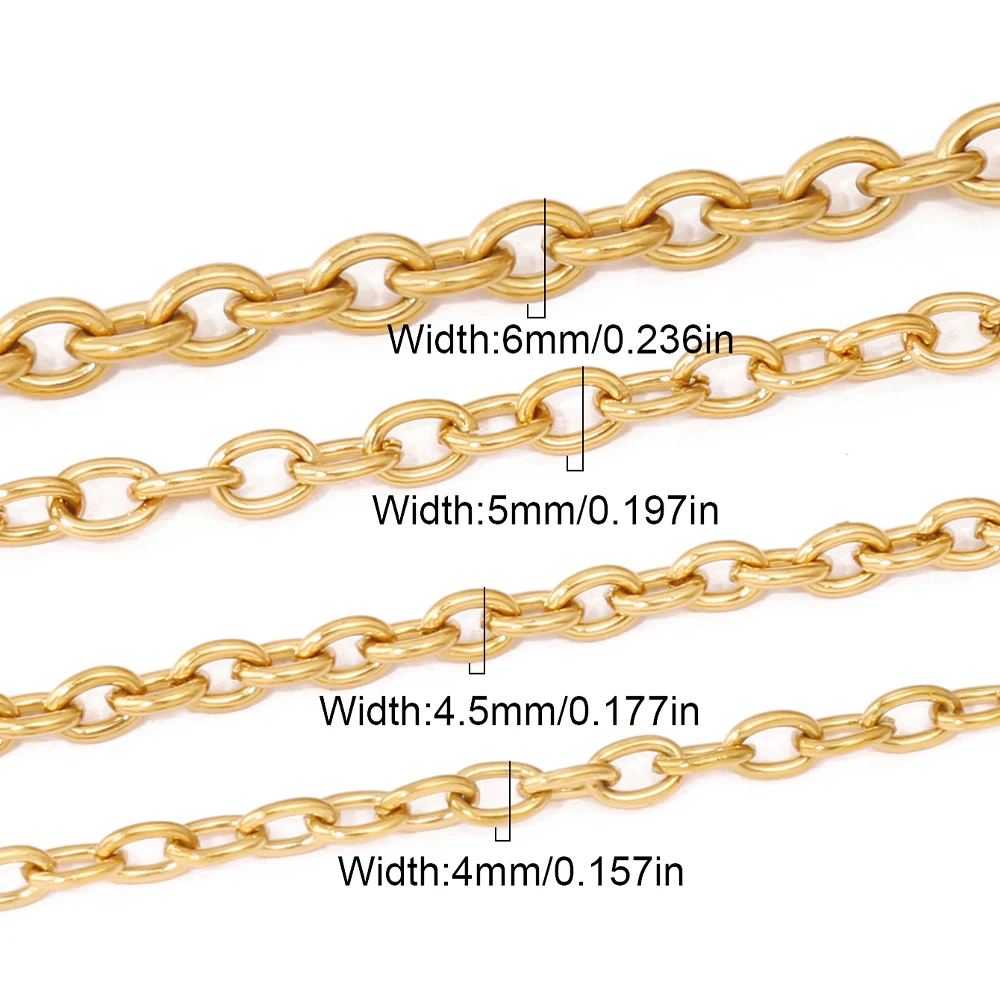 100cm Stainless Steel Paperclip Chains Oval Link Chain Chain Findings for Jewelry Making DIY Necklace Bracelet Accessories