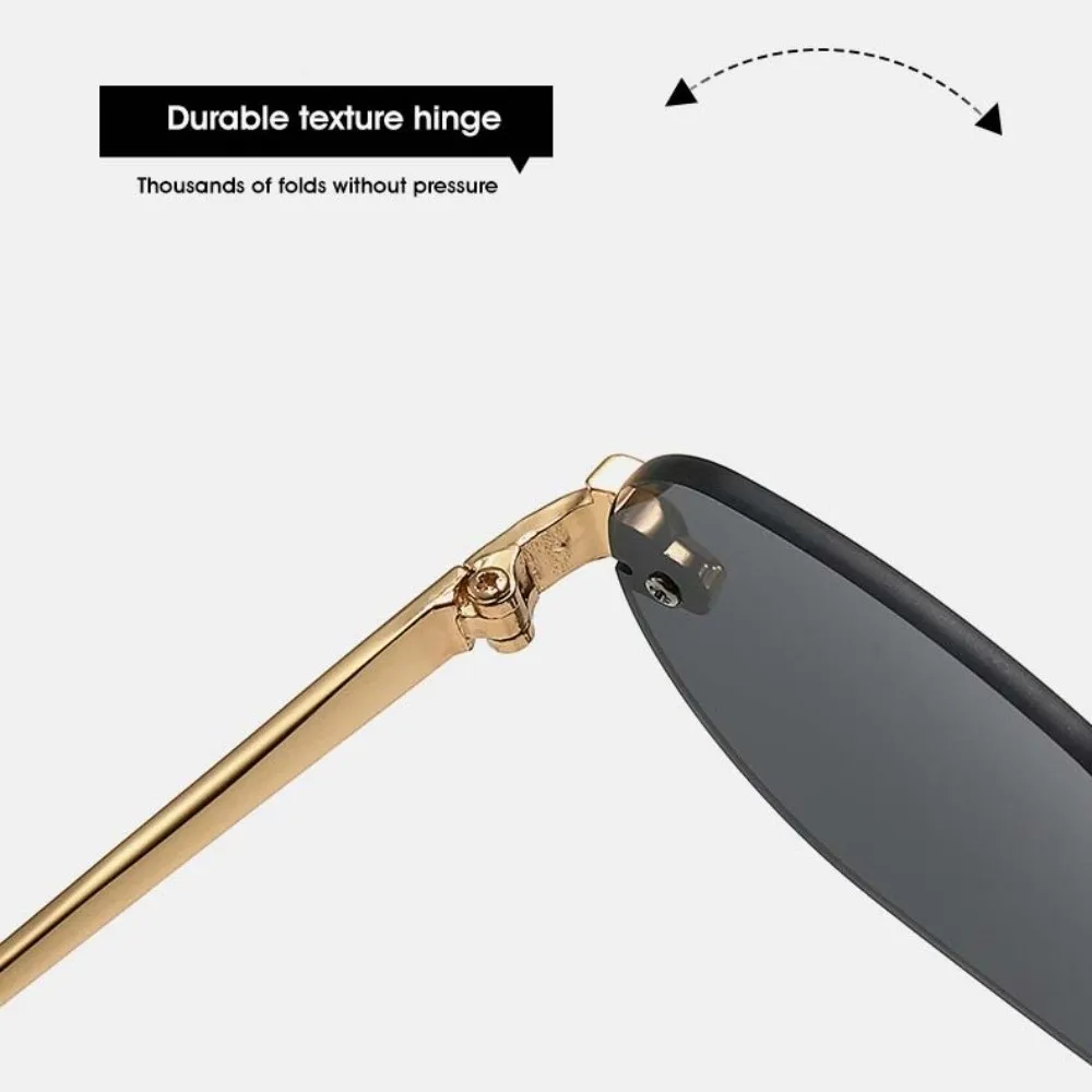 نظارات القراءة خفيفة الوزن بدون إطار بيضاوية من سبيكة المزخرفة للنساء مضادة للأشعة فوق البنفسجية نظارات PC HD مضادة للضوء الأزرق للحفلات