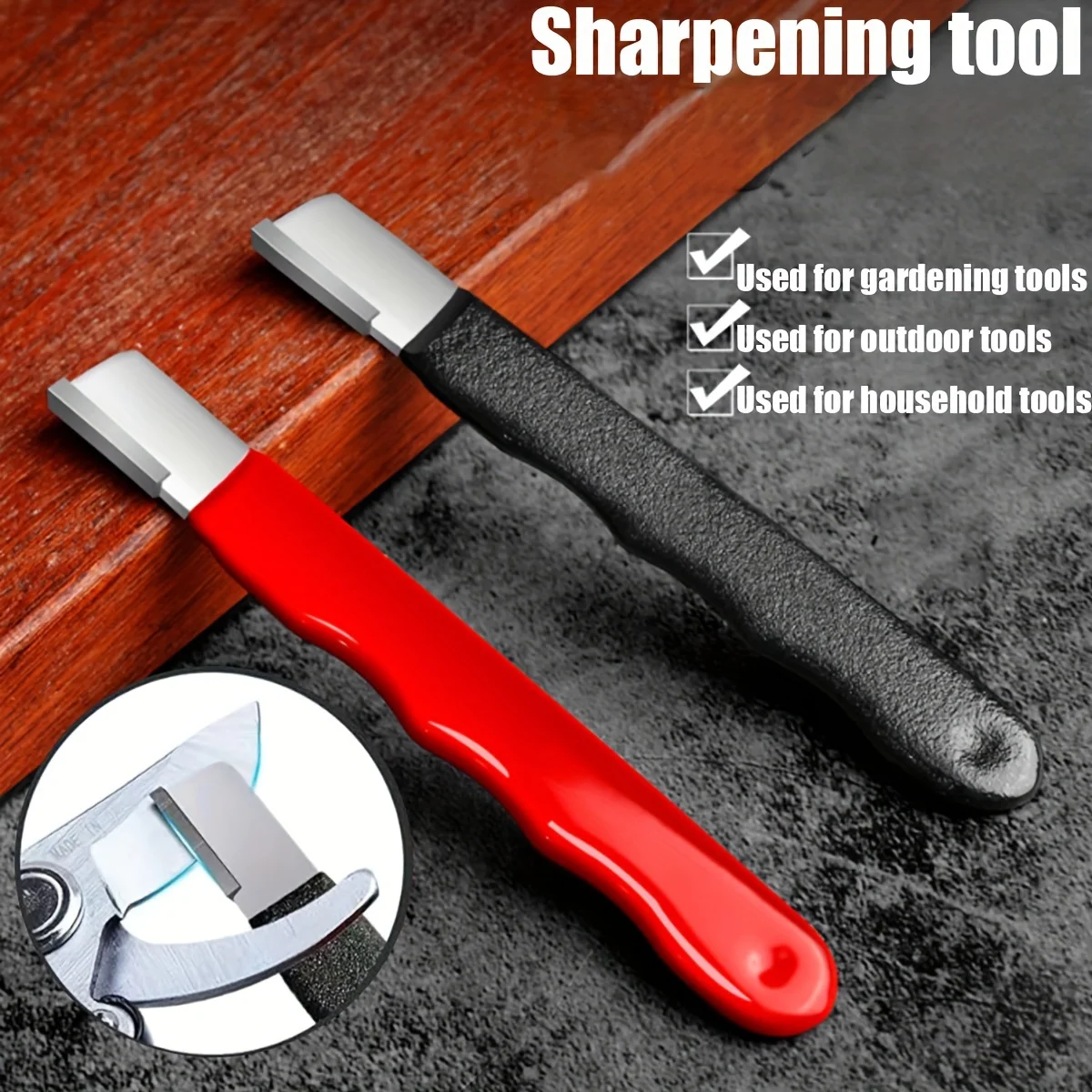 1pc Garden Tool Sharpener,Blade Stone for Garden Knife Sharpener,Shear Scissor Sharpening for Gardening Pruner/Pocket Knives