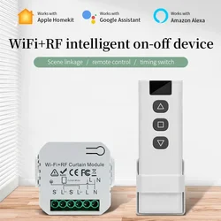 Tuya WiFi Smart Curtain Controller RF433MHz Smart Life APP Alexa Google Assistant Voice Control Remote Switch Free Your Hands