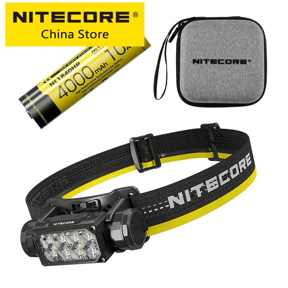 

Nitecore HC65 UHE Headlamp 2000 LMs Type-C Rechargeable 8 Core UHE LED Headlight Dual Beam NL1840HP 4000mAh 18650 Li-ion Battery