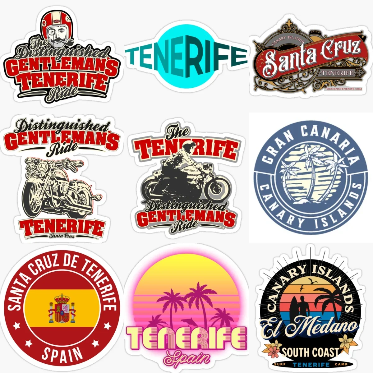Spain Tenerife Map Scenery Emblem Creative Stickers for Car Motorcycle Helmet Wall Window Fridge Table Decoration Accessories