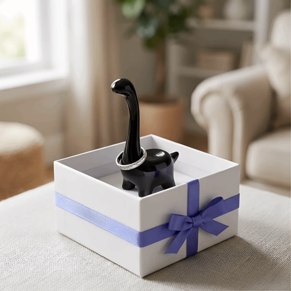 Cute 3D Print Dinosaur Jewelry Storage Rack Cute Exquisite Alpaca Ring Storage Rack Home Ornaments Decoration Crafts Living Room