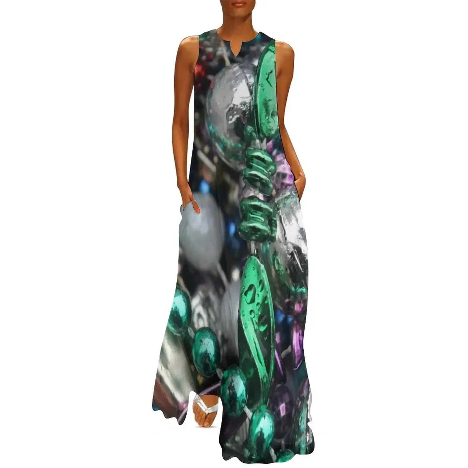 

Mardi Gras Beads Long Dress Woman fashion Party dresses Woman dresses fairy dress Dress
