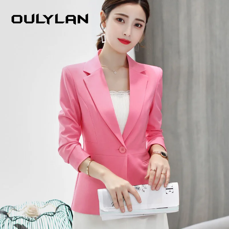 

Blazer Women's Spring Autumn Temperament Self-Cultivation Small Fashion Suit Jacket Elegant Long Sleeved Coat Casual Outerwear