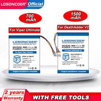 LOSONCOER 1500mAh For Razer DeathAdder V2 Battery For Razer Viper Ultimate Wireless Gaming Mouse Battery