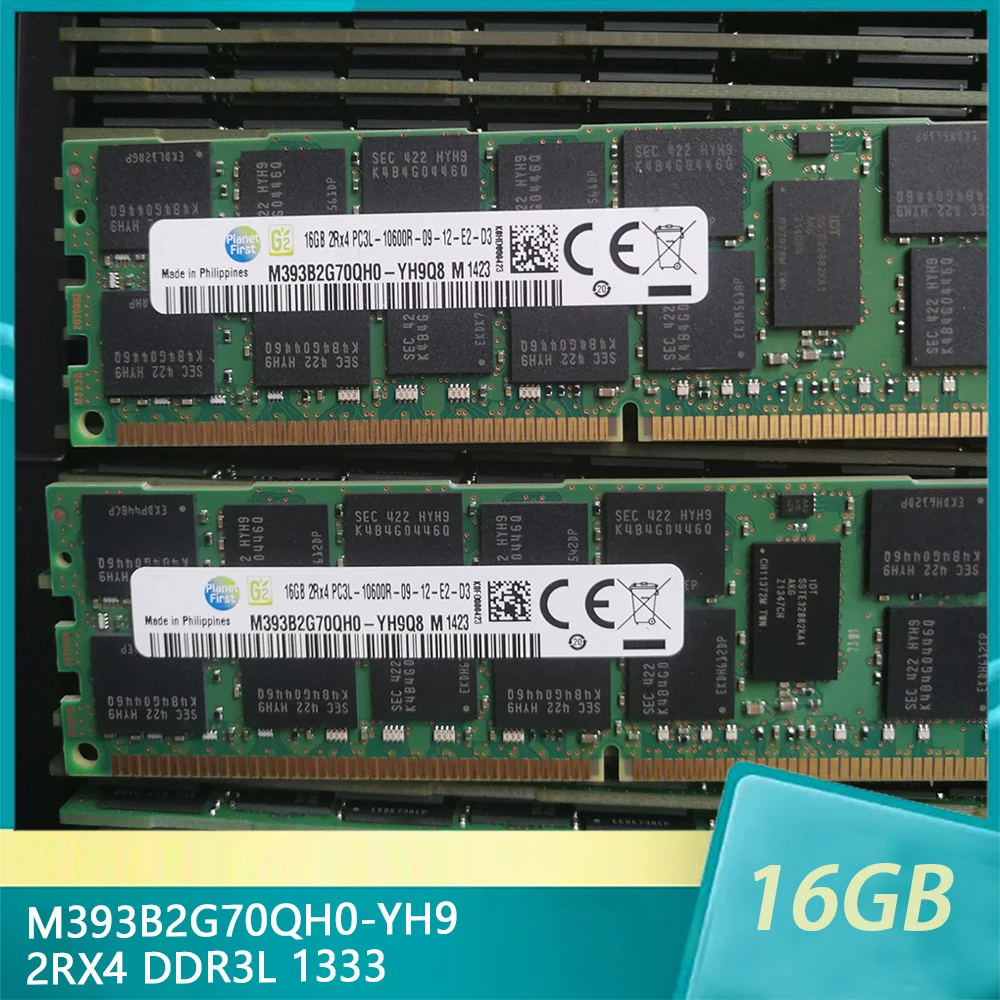 

1Pcs For Samsung M393B2G70QH0-YH9 16GB 16G 2RX4 DDR3L 1333 PC3L-10600R ECC REG Server Memory