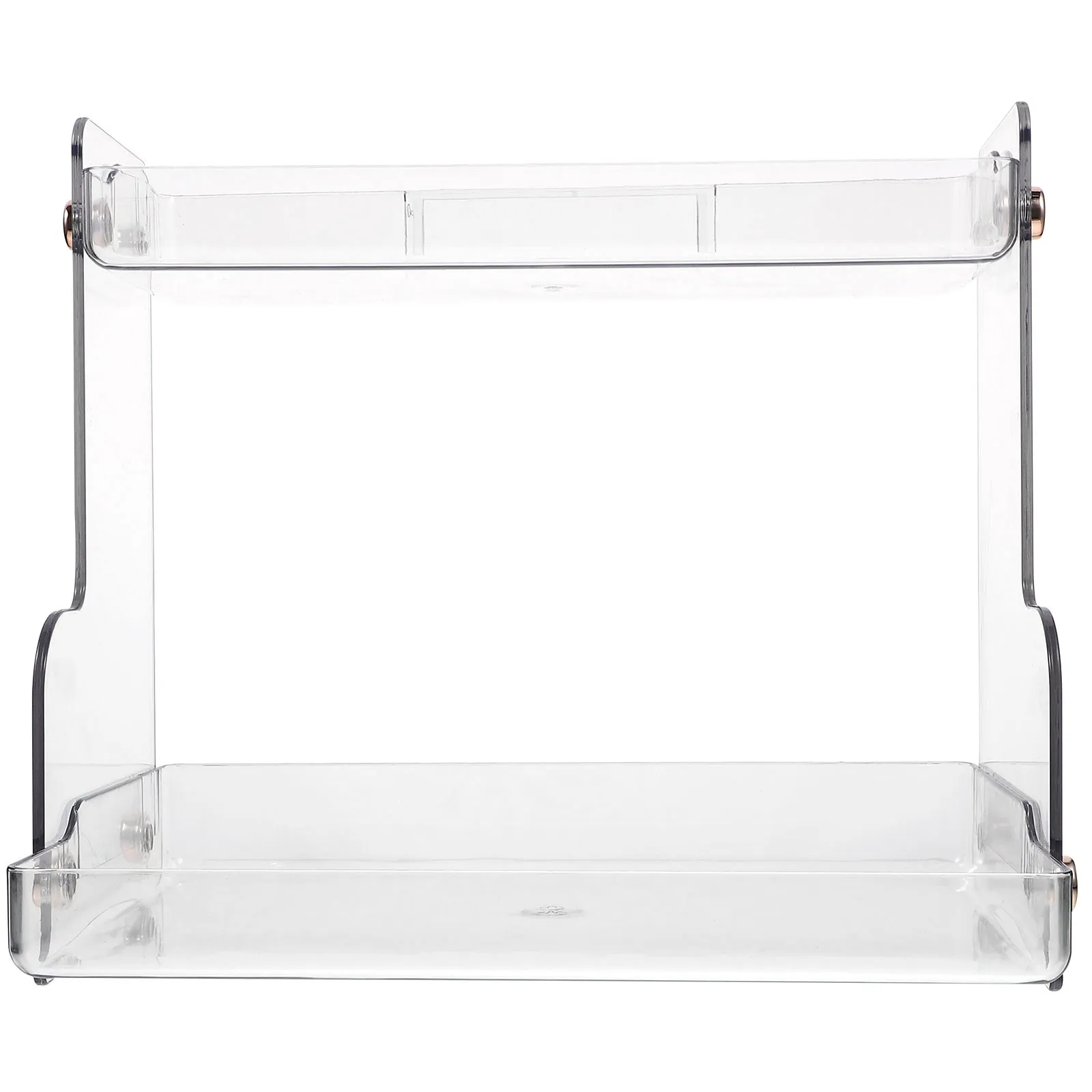 

Органайзер для ванной комнаты, 2-уровневый, прозрачный, для косметики и парфюмерии, подставка для туалетного столика, лоток для хранения