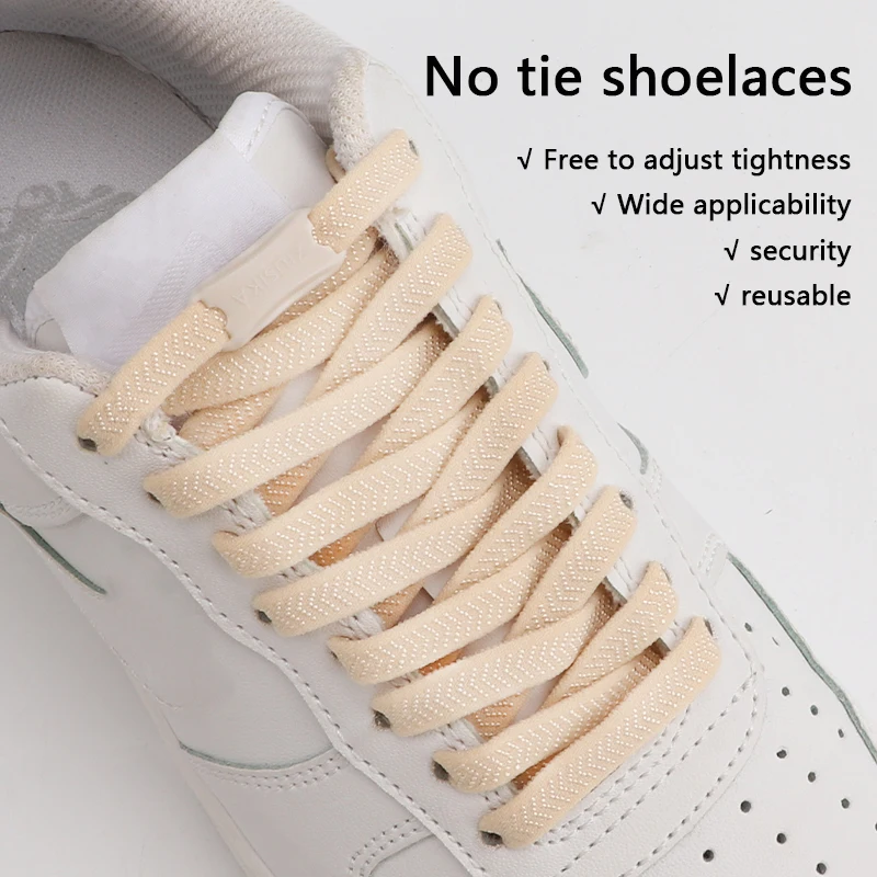 1Pair No Tie Shoe Laces Elastic Shoelaces Kids Adult for Sneakers Shoelace Quick Lace Lazy Sport Rubber Bands  Flats Shoestrings