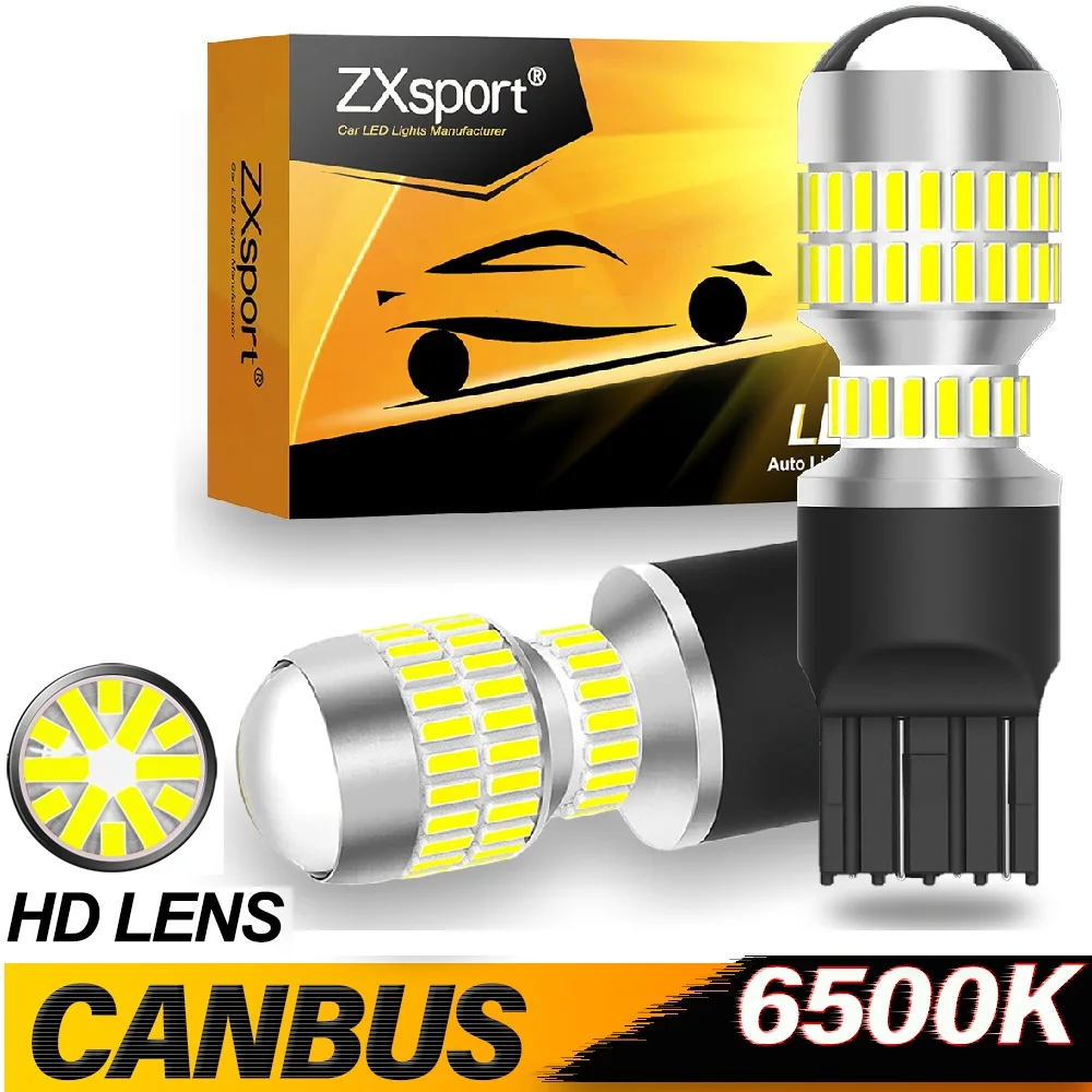 7440 7443 W21W T20 LED White 6000K 7000K 1156 P21W 4014 Żarówki LED do samochodowych świateł cofania Konwersja tylnych świateł przeciwmgielnych 12V 24V