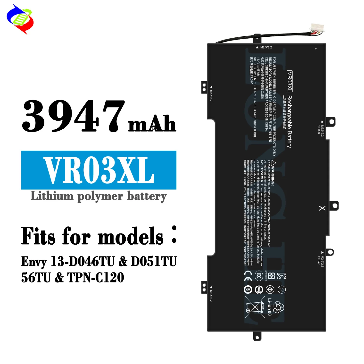 Batería para portátil VR03XL VR03 para HP Envy serie 13-D 13-D000 13-D010NR 13-D008NA 13-D040WM
