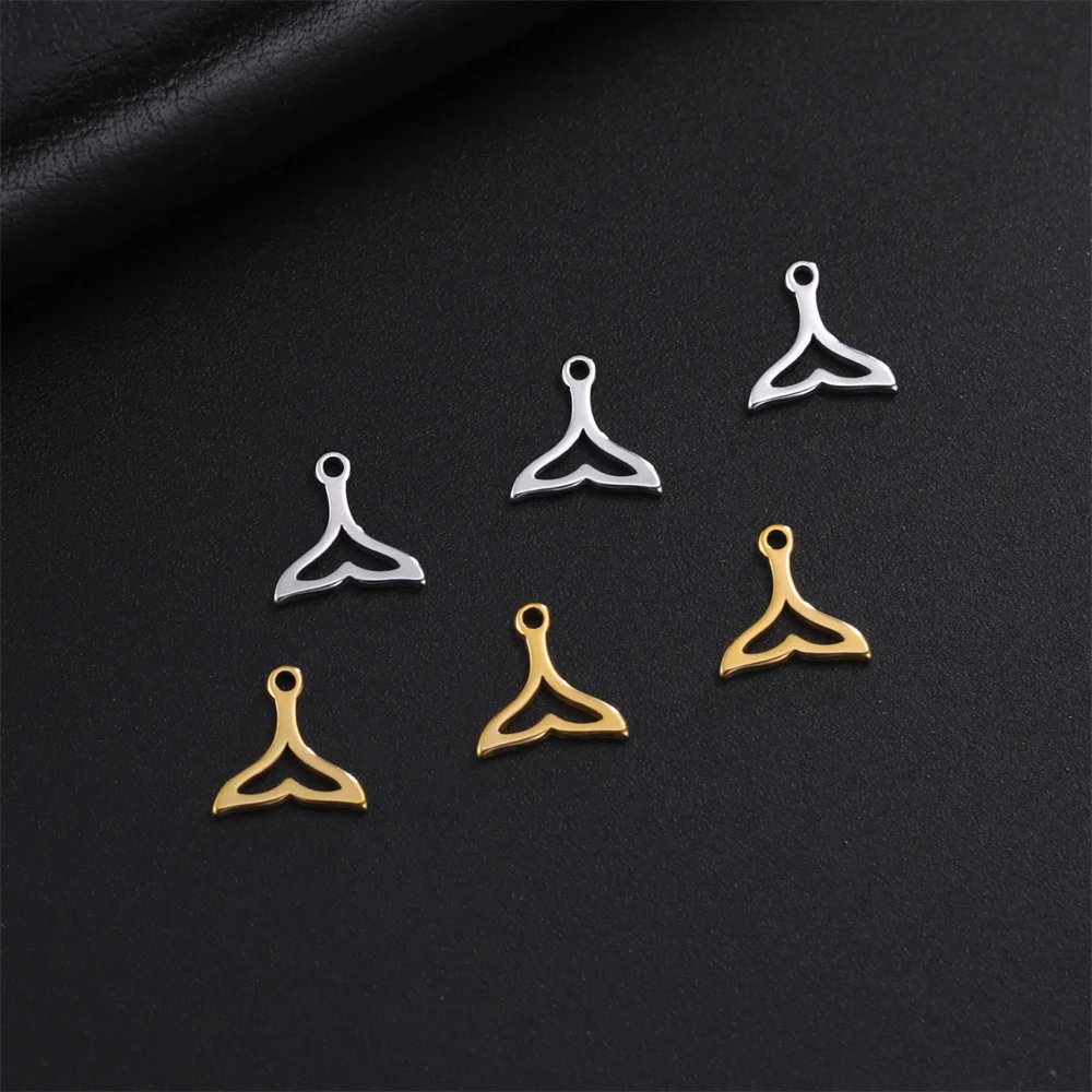 My Shape 5 pcs Fish Charms Dolphin Whale Shark Tropical Fish Stainless Steel Pendants for Necklace Bracelets DIY Jewelry Making - view 6