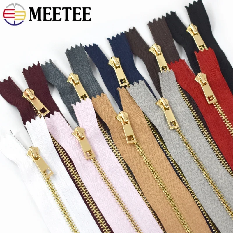 4/10/20Pcs Meetee 3# Metal Zipper 15/20/25/30cm Close-End Zip Handbag Clothes Pocket Purse Decor Zippers DIY Sewing Accessories