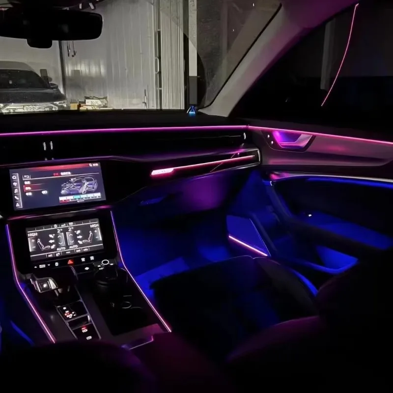 

Прямая продажа с фабрики, низкопрозрачное автомобильное окружающее освещение, светодиодные декоративные светильники для салона автомобиля, подходящие для Audi 19-21 A6/A7/C8