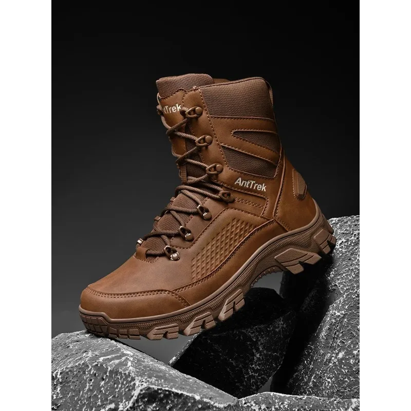 

Men's High-Top Outdoor Hiking Boots, Casual, Comfortable and Warm Hiking Boots mountaineering shoes hiking combat boots