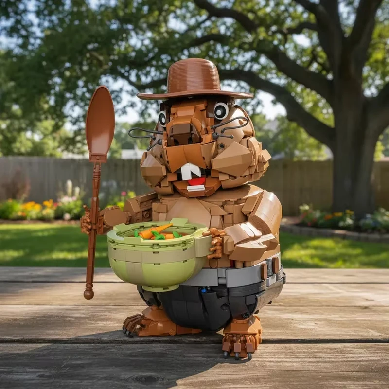 

1464 шт., креативная модель животного, набор строительных блоков «Бабак», MOC, сборочные кирпичи, сделай сам, декор для рабочего стола, детские подарки на Рождество и день рождения