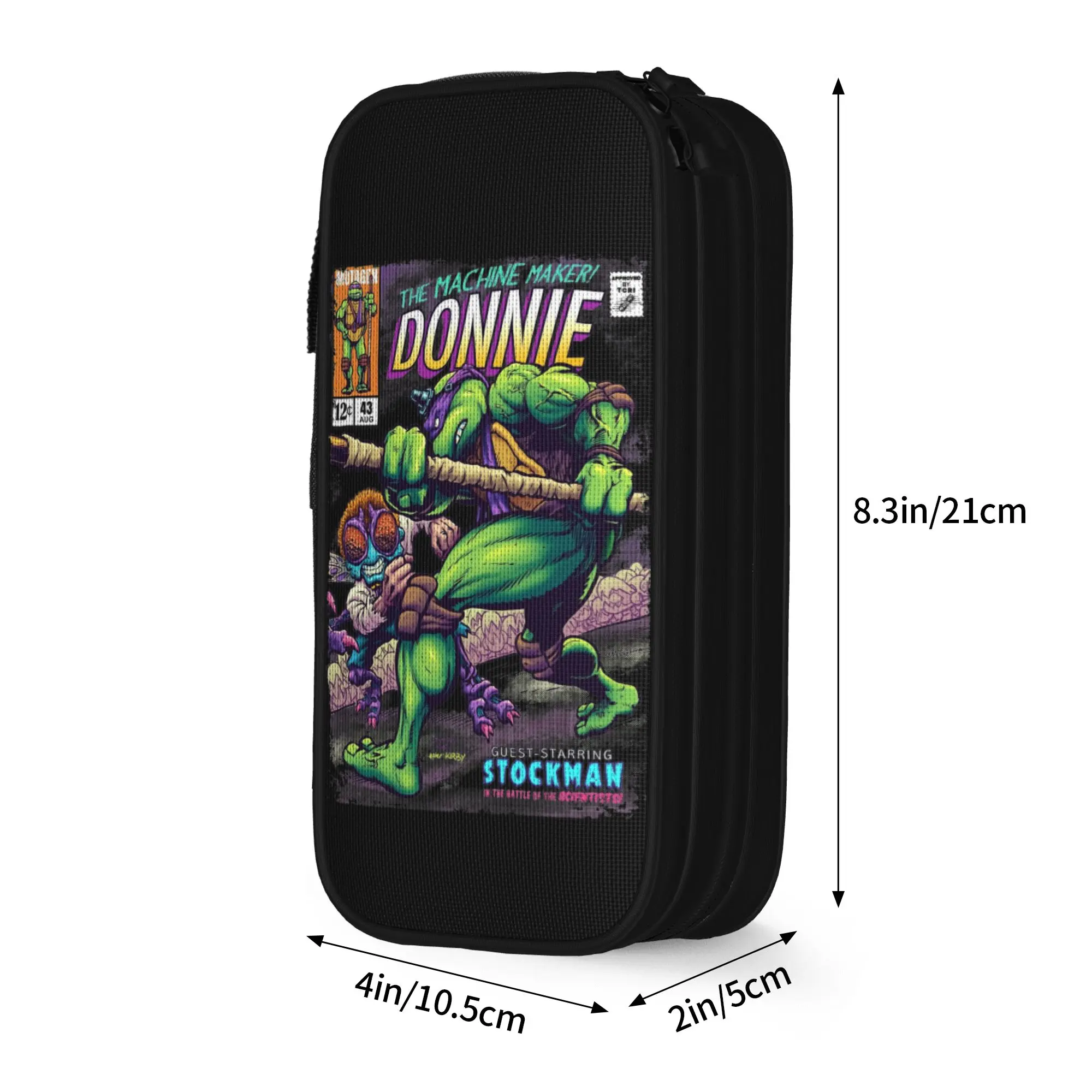 Donnie Comics Ninja Turtles Cartoon Pencil Cases Pencil Box Pen Box Student Large Storage Bag School Supplies Zipper Accessories