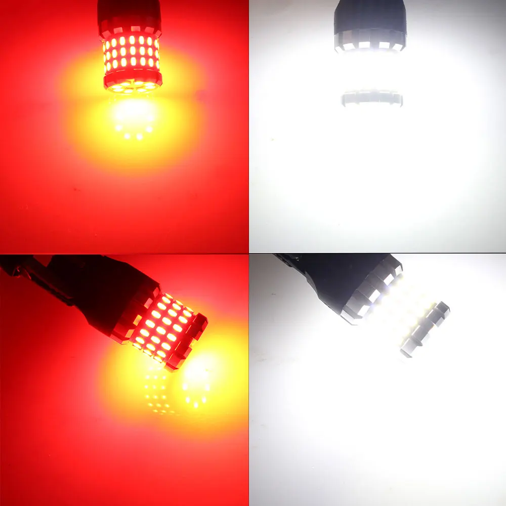 BMTxms 2pcs 4000lm 1157 P21/5W BAY15D LED BAZ15D P21/4W BAW15D PR21/5W Canbus Red Brake Lights Tail Stop Signal Lamp Daytime DRL view 5