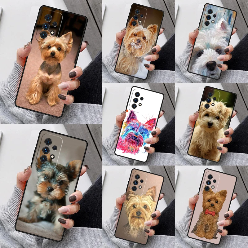 yorkshire terrier dog puppy Phone Case For Samsung Galaxy S23 S21 S20 FE S24 S22 Ultra Note20 S10 S9 S8 Plus A40 A52 A12 A13 A53