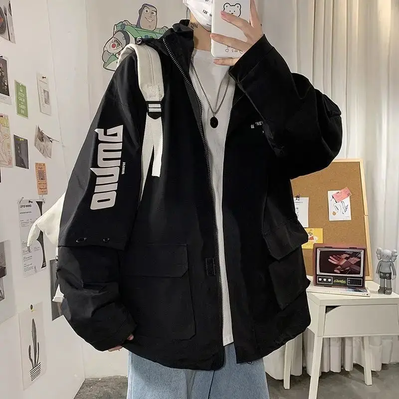 

Уличная куртка Мужская рабочая куртка с капюшоном Функциональный стиль Свободный красивый топ