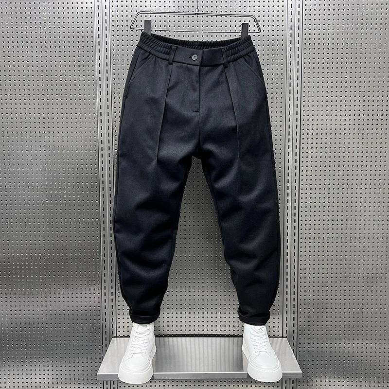 Pantalon de costume pour hommes, société de la mode, pantalon habillé coréen, ample, droit, décontra