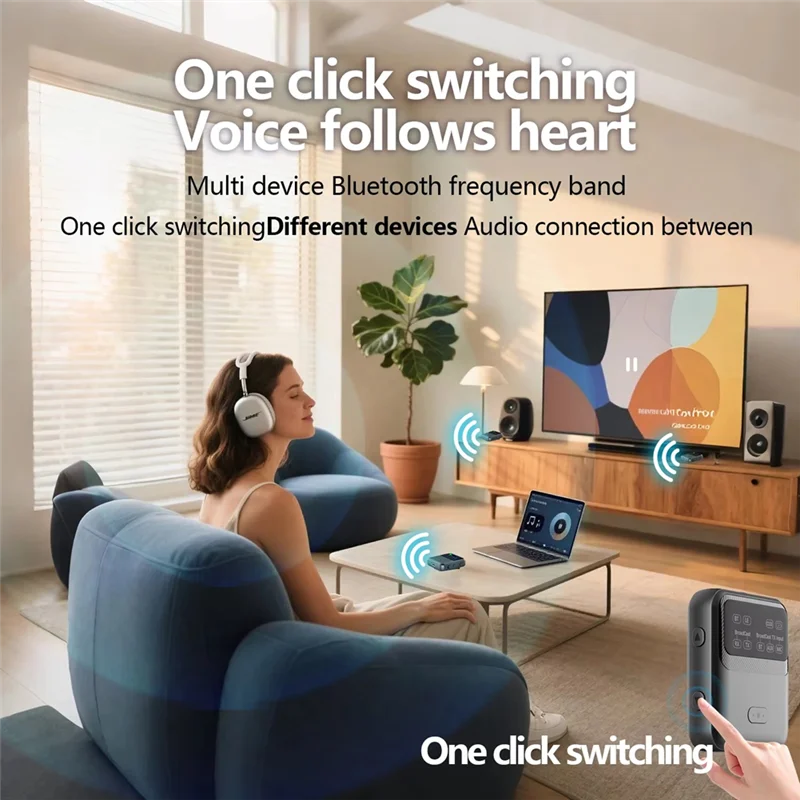 Bluetooth 5.4 오디오 수신기 송신기 오디오 어댑터 오디오 어댑터 Mic-AU47이 포함된 무선 스테레오 음악