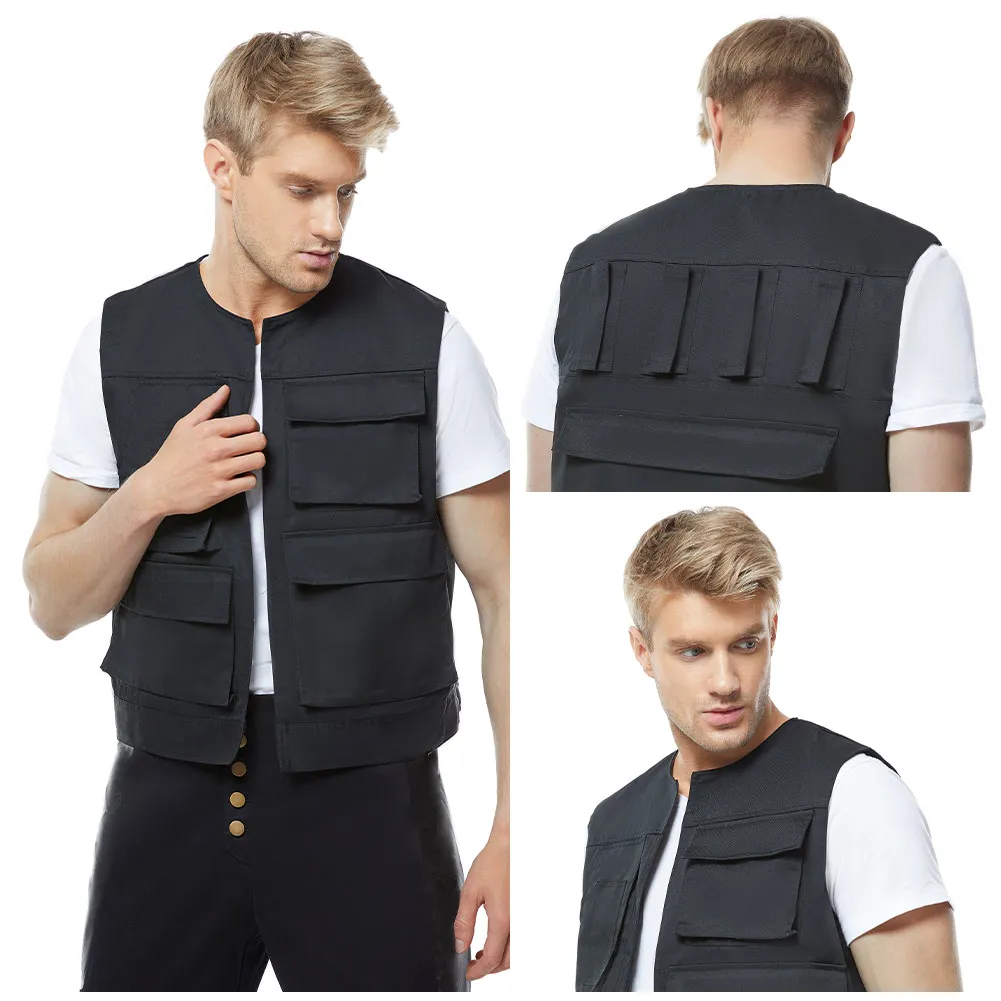 

Movie Space Battle Han Solo Cosplay Costume Vest Holster Set Outfits Halloween Carnival Party Suit Adult Men Fantasy Uniform