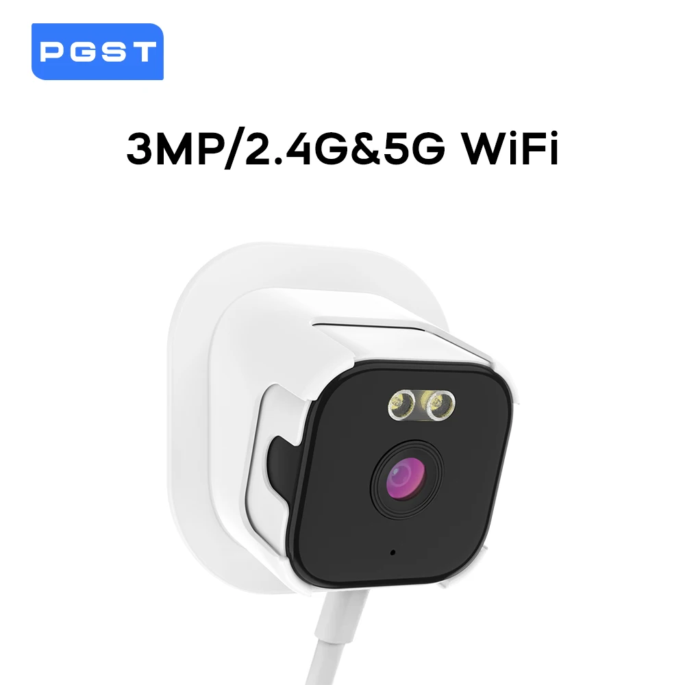 Kamera bezpieczeństwa PGST 3MP HD Mini 2.4G WiFi IP Bezprzewodowa Kamera Monitoringu CCTV Dwukierunkowe Audio Wodoodporna Kamera do Akwarium z Noktowizorem