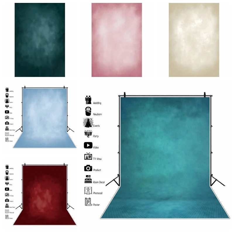 Абстрактные градиентные фоны, однотонные автопортретные фоны для новорожденных на день рождения, свадьбу, фотографии для фотостудии